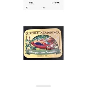 rare collectible, 2014 celestial Seasonings sleepy time, vanilla, Tea,Tin EUC